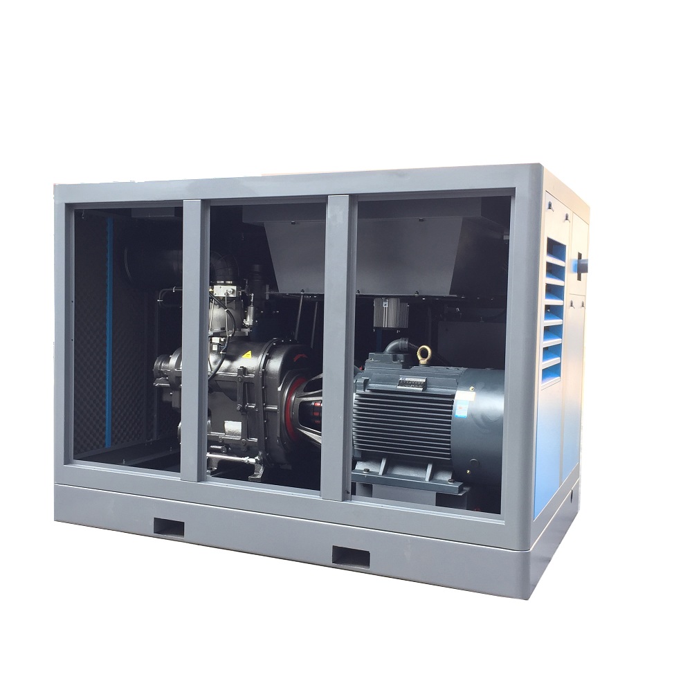 75kw fixed speed two stage screw compressor